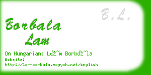 borbala lam business card